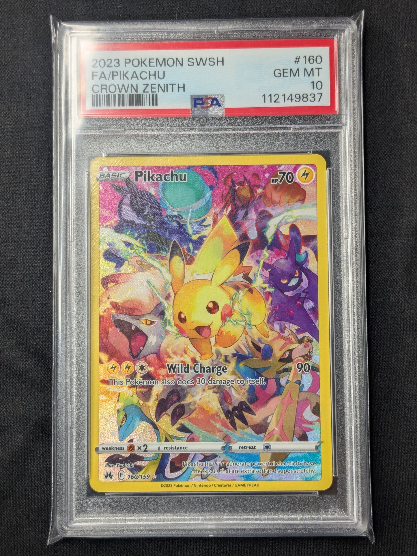 Pikachu 160/159 Crown Zenith PSA 10