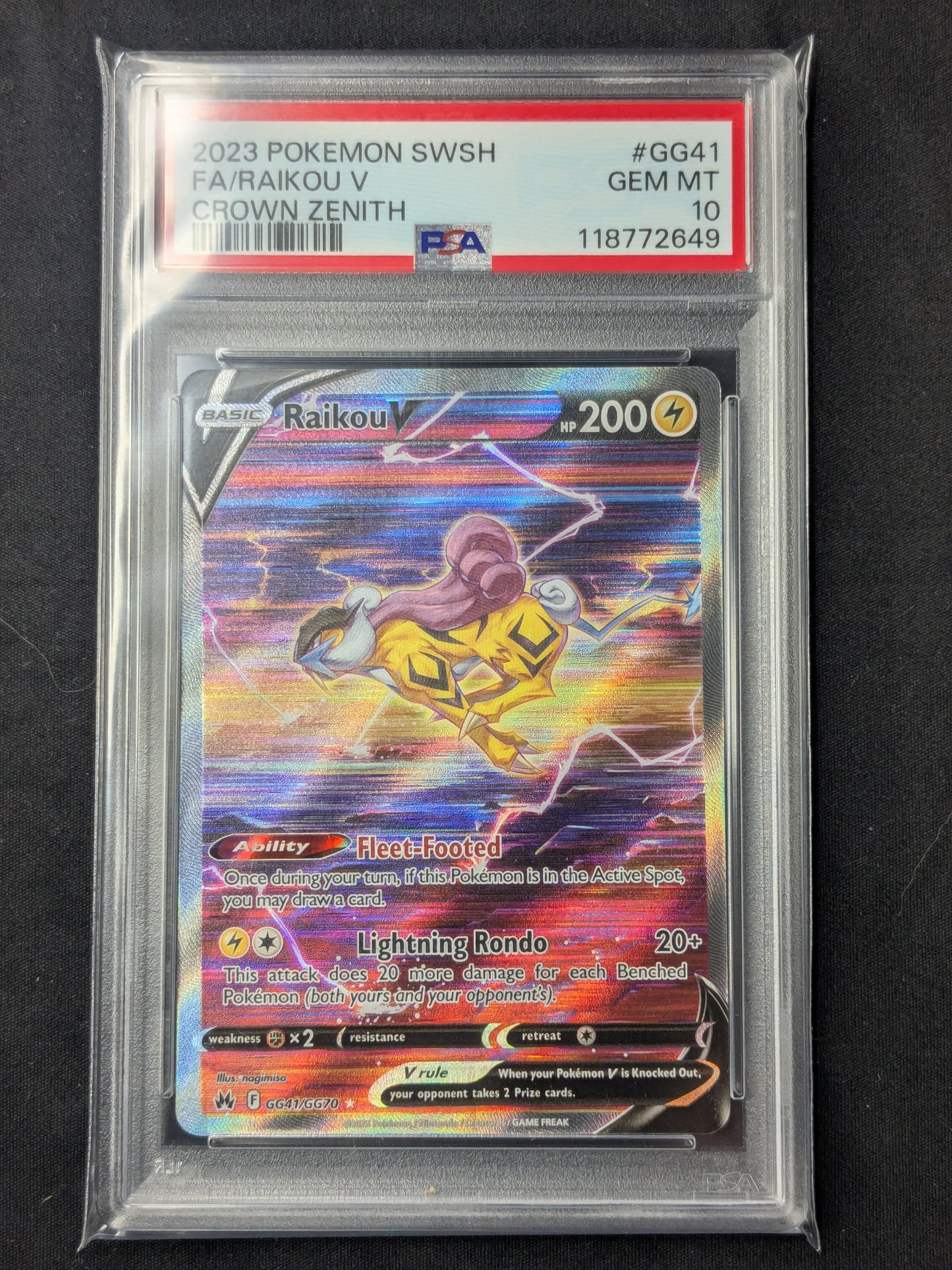 Raikou V GG41/GG70 Crown Zenith PSA 10