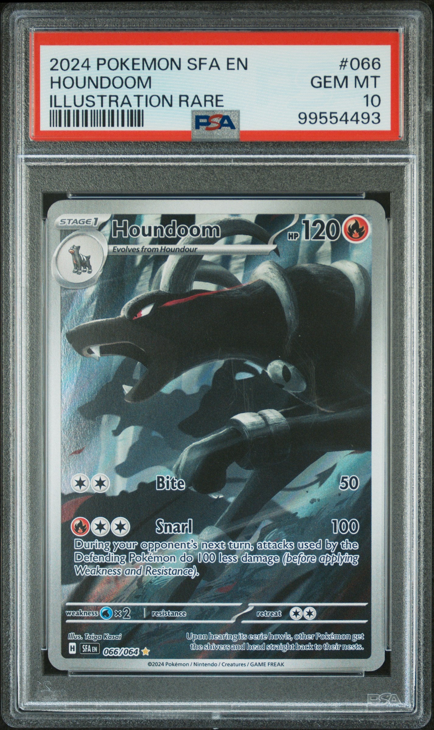 2024 POKEMON SFA EN-SHROUDED FABLE #066 HOUNDOOM ILLUSTRATION RARE PSA 10